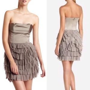 BCBGMaxAzria Jacquier Dress W/ Pleated Petal Skirt